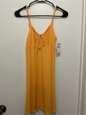 American Eagle Yellow Spaghetti Strap Drawstring Sundress